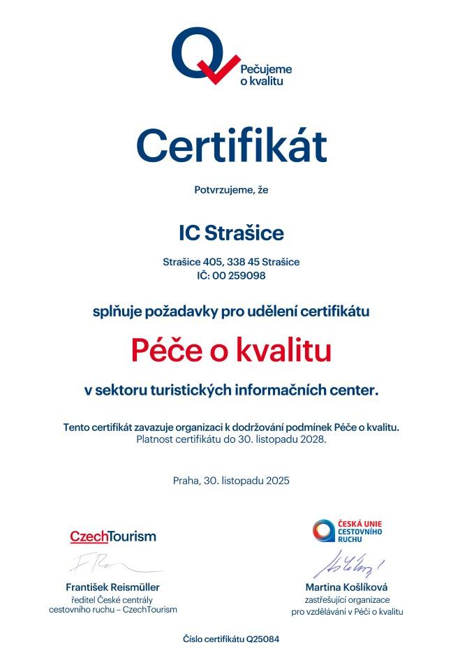 certifikát Péče o&nbsp;kvalitu